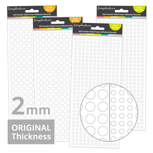 Scrapbook.com - Double Sided Adhesive Foam Rounds Assortment - 2mm Thickness
