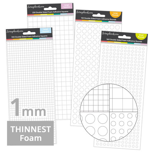 Scrapbook.com - Double Sided Adhesive Foam Assortment - 1mm Thickness