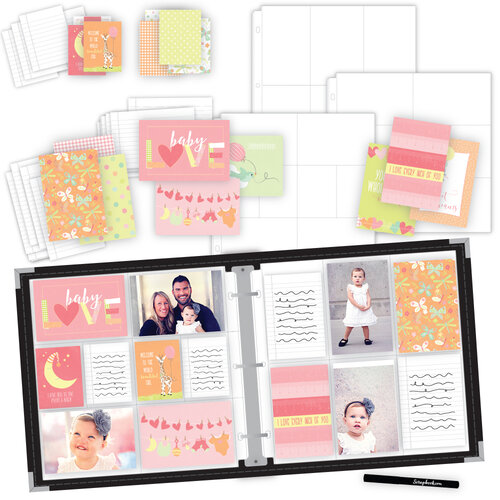 Scrapbook.com - Baby Girl Easy Albums Kit with Black Album