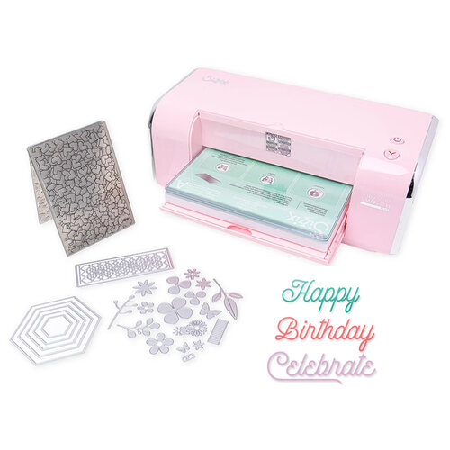 Sizzix - Big Shot Switch Plus Machine Die Cutting Bundle - Cherry Blossom - Birthday Celebration Sentiments