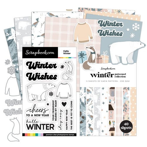 Scrapbook.com - Hello Winter Bundle - Dies, Paper, Stamp