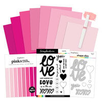 image of Scrapbook.com - Love You Bundle - Dies, Paper, Stamp, Glitter Brush
