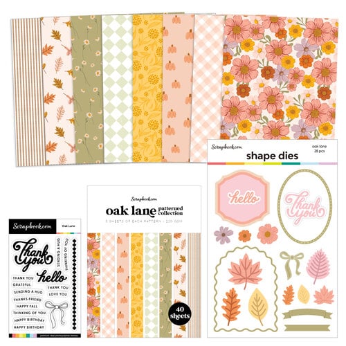 Scrapbook.com - Oak Lane Bundle 2 - Dies, Paper, Stamps