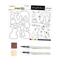 image of Scrapbook.com - Spring Animals Bundle - Dies, Stamp, Glitter Brushes