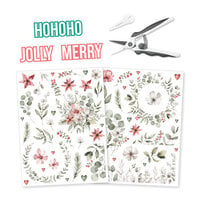 Scrapbook.com - Winter Floral Christmas Bundle - Dies, Rub-ons, Scissors