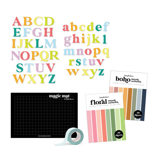 Scrapbook.com - Magic Mat Bundle - with Classic Alpha Dies, Cardstock, Mint Tape