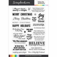 Scrapbook.com - Clear Photopolymer Stamp Set - Holly Jolly Sentiments