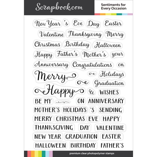 Scrapbook.com - Clear Photopolymer Stamp Set - Sentiments for Every Occasion