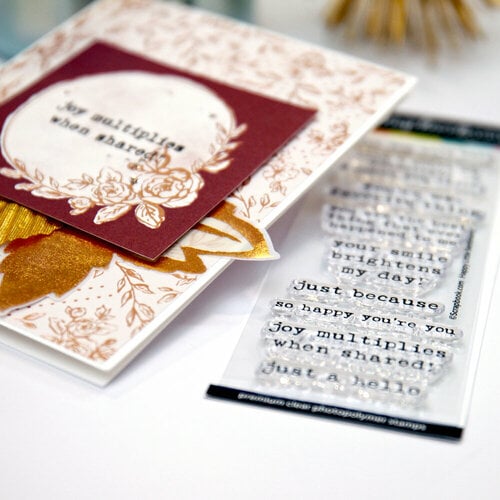 Scrapbook.com - Clear Photopolymer Stamp Set - Happy Little Sentiments Scrapbook.com - Clear Photopolymer Stamp Set - Happy Little Sentiments