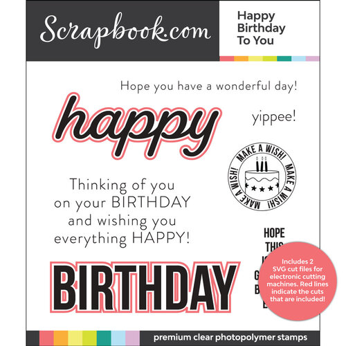 Happy Birthday to You Designer Stamps with Cut Files