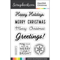 Scrapbook.com - Clear Photopolymer Stamp Set - Heartfelt Christmas