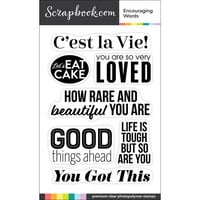 Scrapbook.com - Clear Photopolymer Stamp Set - Encouraging Words