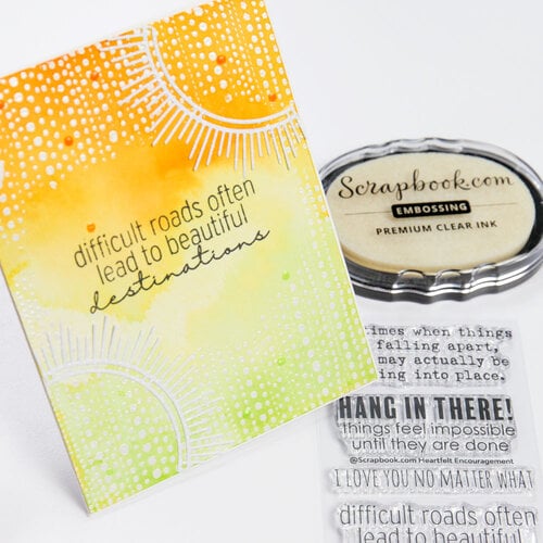 Scrapbook.com - Clear Photopolymer Stamp Set - Heartfelt Encouragement
