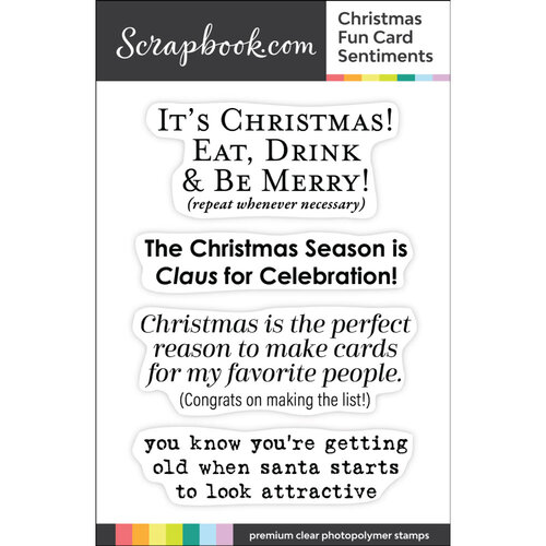 Scrapbook.com - Clear Photopolymer Stamp Set - Christmas Fun Card Sentiments