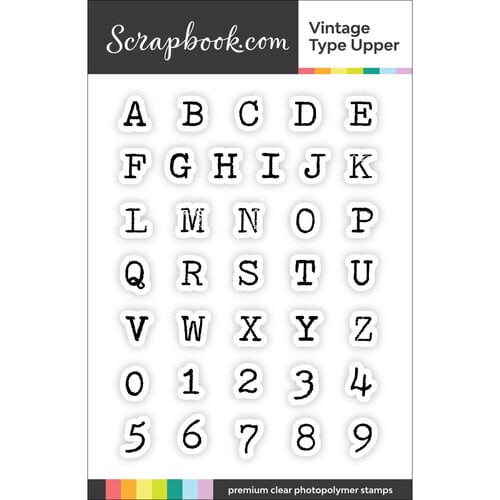 Scrapbook.com - Clear Photopolymer Stamp Set - Vintage Type Upper