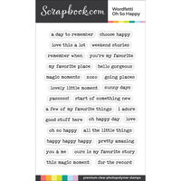 Scrapbook.com - Clear Photopolymer Stamp Set - Wordfetti - Oh So Happy