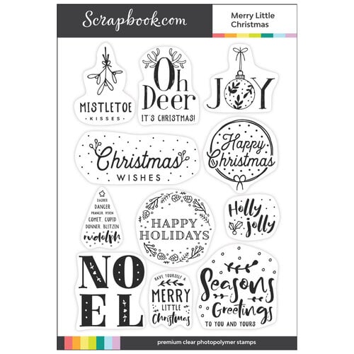 Scrapbook.com - Clear Photopolymer Stamp Set - Merry Little Christmas