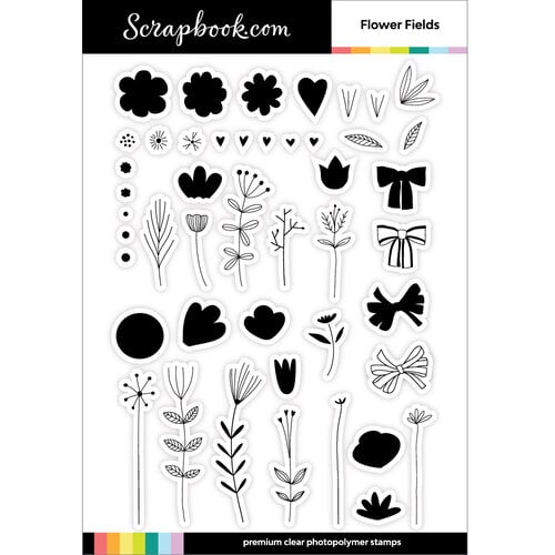  Clear Photopolymer Stamp Set - Build and Layer - Flower Fields