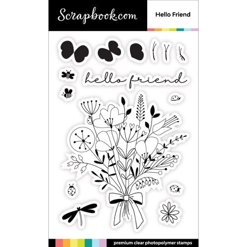Scrapbook.com - Clear Photopolymer Stamp Set - Hello Friend