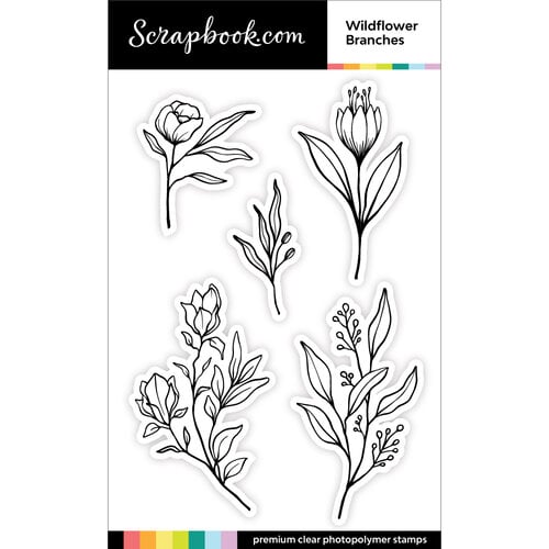 Scrapbook.com - Clear Photopolymer Stamp Set - Wildflower Branches
