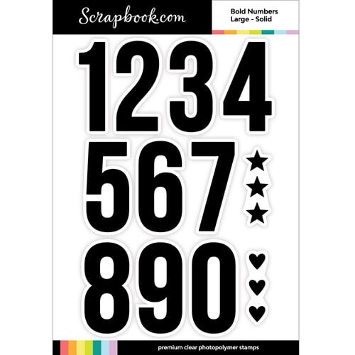 Scrapbook.com - Clear Photopolymer Stamp Set - Bold Numbers - Large - Solid