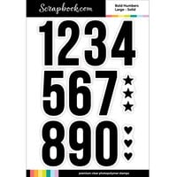 Scrapbook.com - Clear Photopolymer Stamp Set - Bold Numbers - Large - Solid