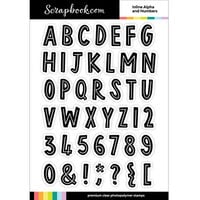 Scrapbook.com - Clear Photopolymer Stamp Set - Inline Alpha and Numbers