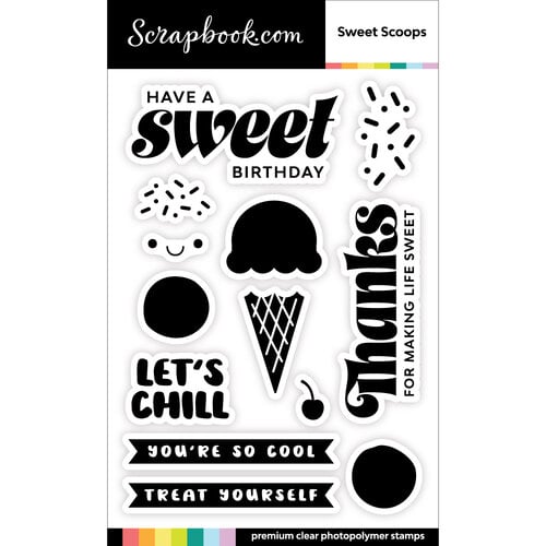 Scrapbook.com - Clear Photopolymer Stamp Set - Sweet Scoops