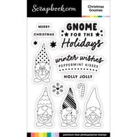 Scrapbook.com - Clear Photopolymer Stamp Set - Christmas Gnomes
