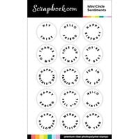 Scrapbook.com - Clear Photopolymer Stamp Set - Mini Circle Sentiments