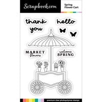 Scrapbook.com - Clear Photopolymer Stamp Set - Market Bloom - Spring Flower Cart