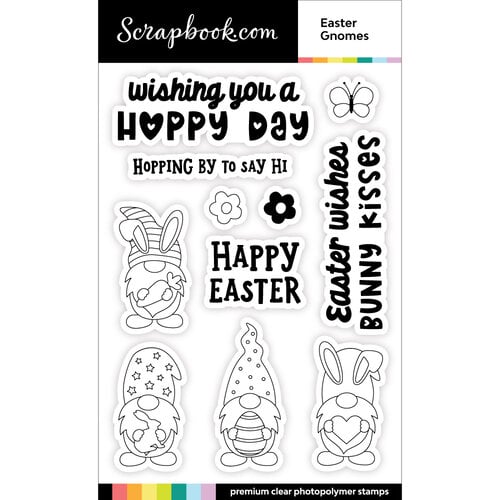 Scrapbook.com - Clear Photopolymer Stamp Set - Easter Gnomes