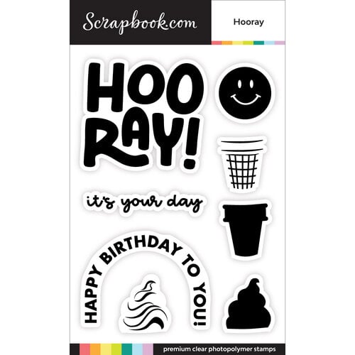 Scrapbook.com - Clear Photopolymer Stamp Set - Hooray Scrapbook.com - Clear Photopolymer Stamp Set - Hooray