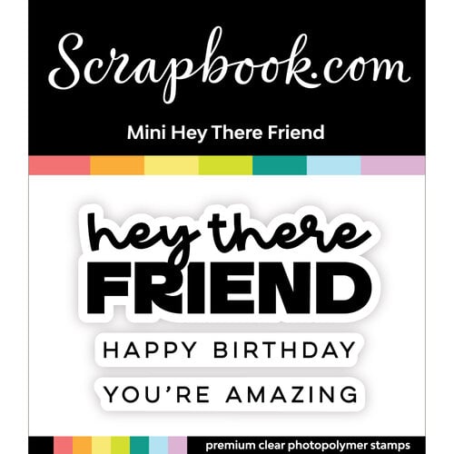 Scrapbook.com - Clear Photopolymer Stamp Set - Mini Hey There Friend