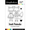 Scrapbook.com - Clear Photopolymer Stamp Set - Friendly Foxes