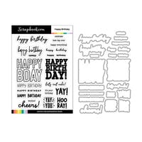 Scrapbook.com - Decorative Die and Photopolymer Stamp Set - Happy Birthday