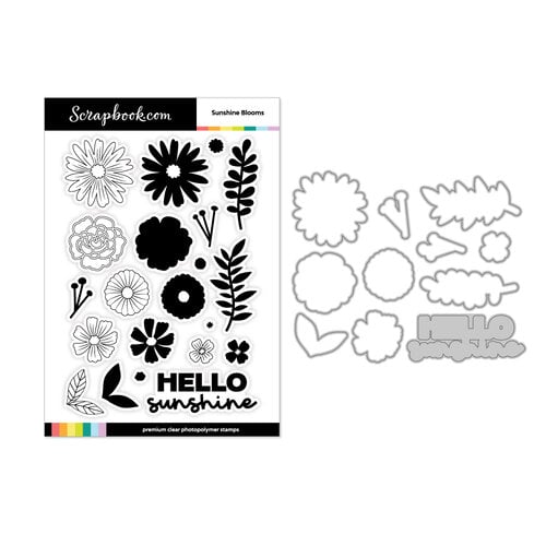 Scrapbook.com - Decorative Die and Photopolymer Stamp Set - Sunshine Blooms