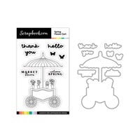 Scrapbook.com - Photopolymer Stamp Set and Coordinating Die - Spring Flower Cart