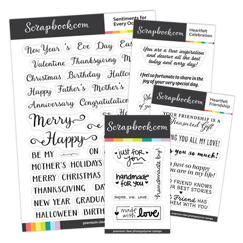 Scrapbook.com - Clear Photopolymer Stamp Set - Card Sentiment Basics Bundle