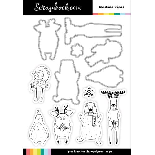 Scrapbook.com - Decorative Die and Photopolymer Stamp Set - Christmas Friends