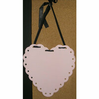Scrapbook.com - Hanging Magnet Board - Pink Heart With Black Ribbon, CLEARANCE