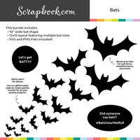 Scrapbook.com - Digital Cut File - Bats - Bundle of 2 Designs