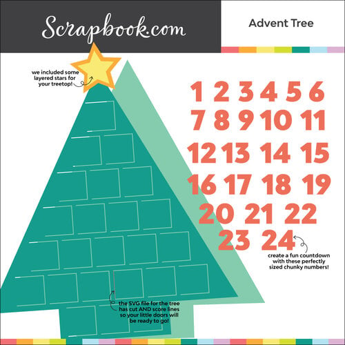 Scrapbook.com - Digital Cut File - Advent Tree - Bundle of 3 Designs