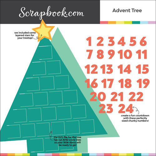 Scrapbook.com - SVG Cut File - Advent Tree - Bundle of 3 Designs