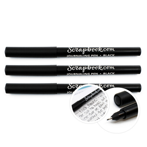Scrapbook.com - Precision Point Journaling Pen - Black - 3 Pack Set