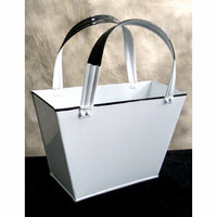 Scrapbook.com - Small Rectangle Basket Purse With Handle - White, CLEARANCE