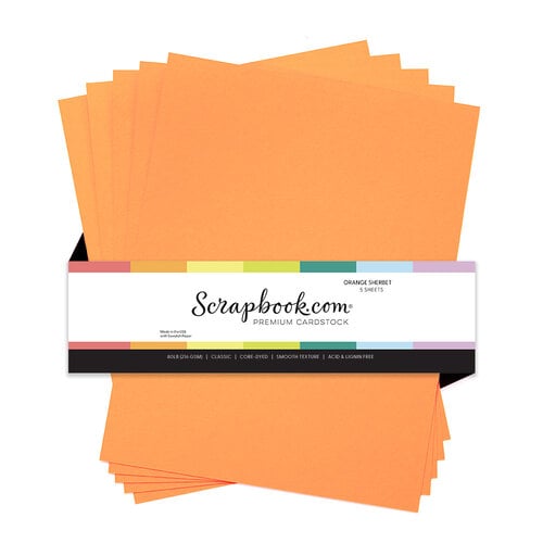 Scrapbook.com - 8.5 x 11 Premium Classic Cardstock - Smooth - 80lb - Orange Sherbet - 5 Sheets Scrapbook.com - 8.5 x 11 Premium Classic Cardstock - Smooth - 80lb - Orange Sherbet - 5 Sheets