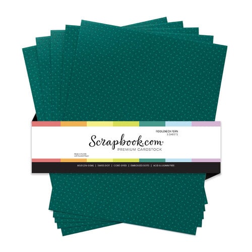 Scrapbook.com - 8.5 x 11 Premium Swiss Dot Cardstock - Embossed Dots - 80lb - Fiddleneck Fern - 5 Sheets Scrapbook.com - 8.5 x 11 Premium Swiss Dot Cardstock - Embossed Dots - 80lb - Fiddleneck Fern - 5 Sheets