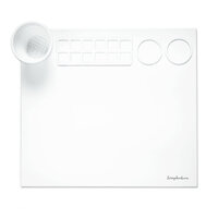 Scrapbook.com - Makers Mat - Non-Stick Silicone - Heat Resistant - with Palettes and Collapsible Cup - Matte White - 14.5 x 16.5