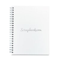 Scrapbook.com - 8.5 x 11 Spiral Notebook - White with Silver Logo